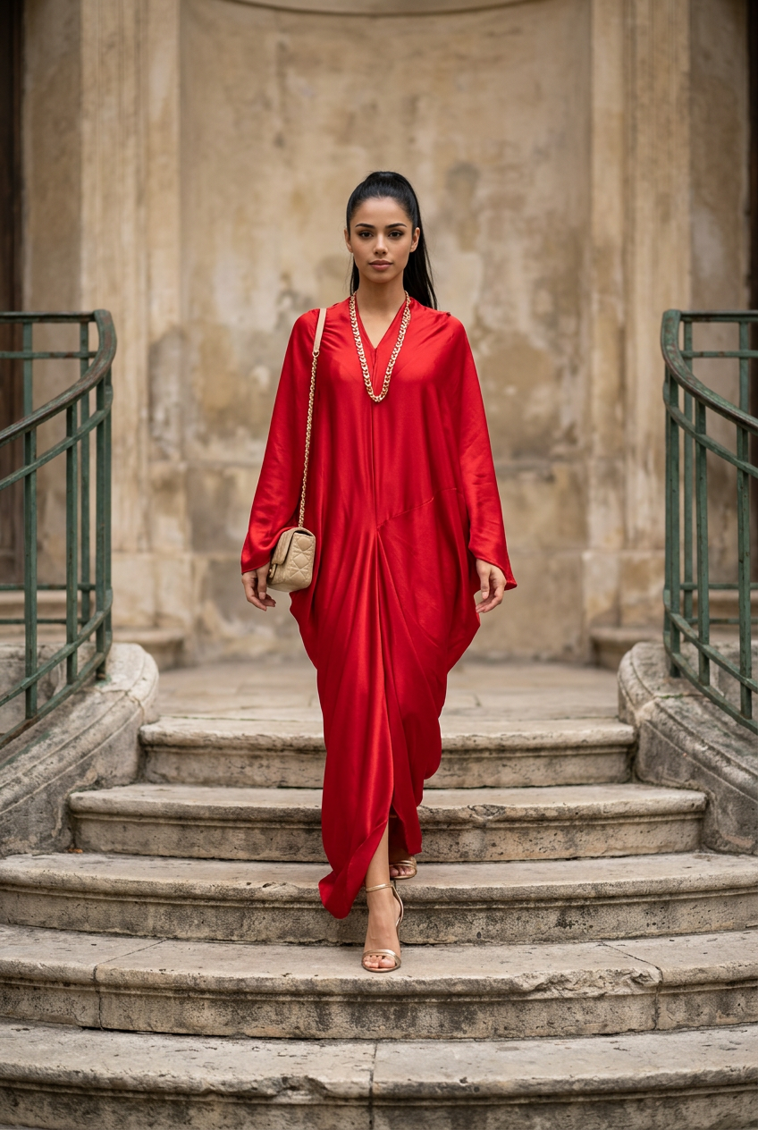 Slim Wing Kaftan (100% pure silk)