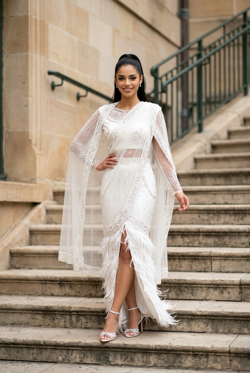 White Swan Dupatta