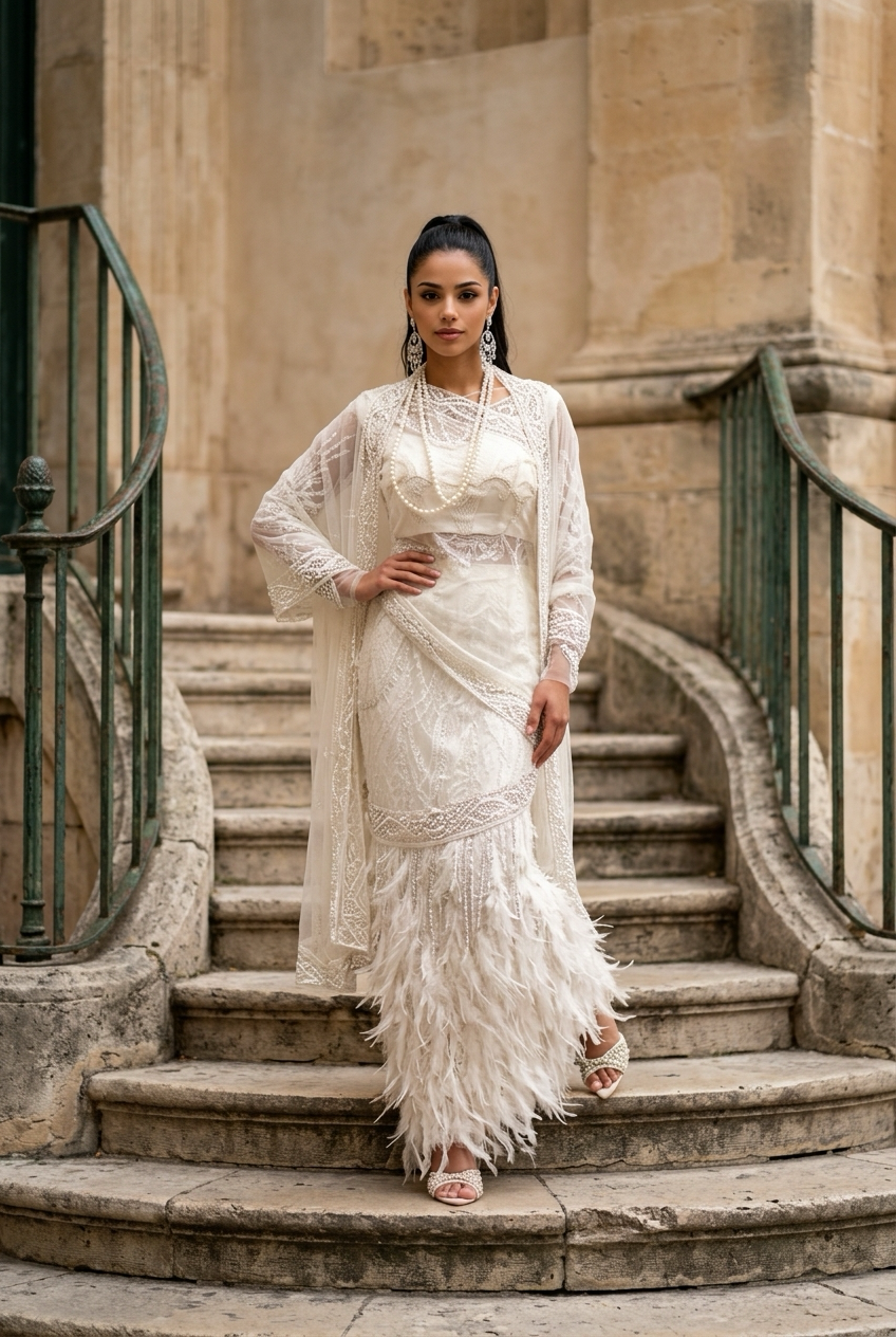 White Swan Saree