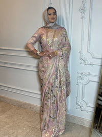 Pink Summer Saree with blouse (customized) to your size