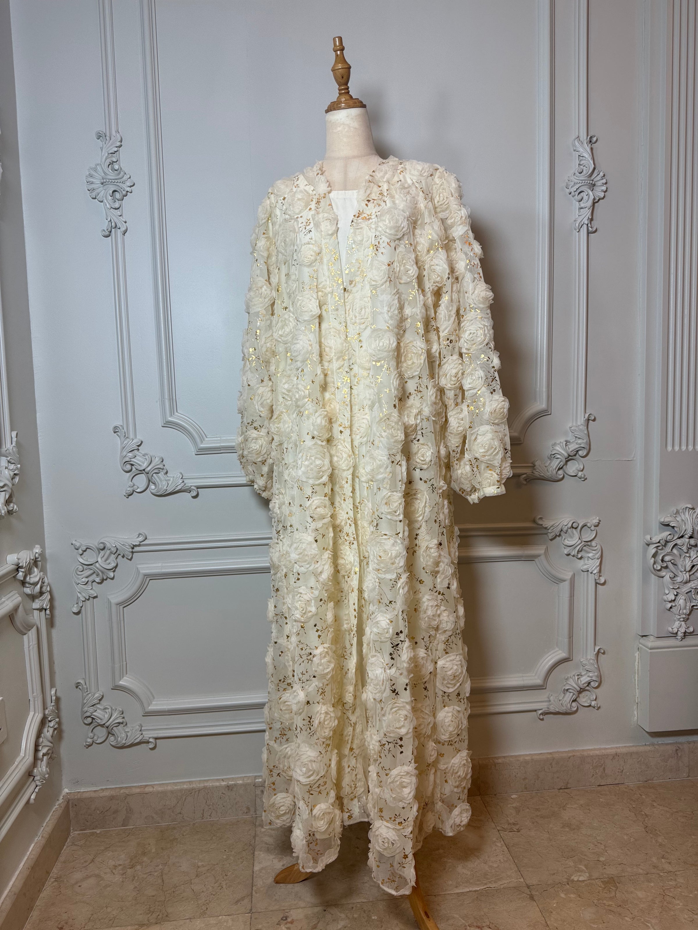 Creme Rose Fleur Abaya  Ramadhan Collection