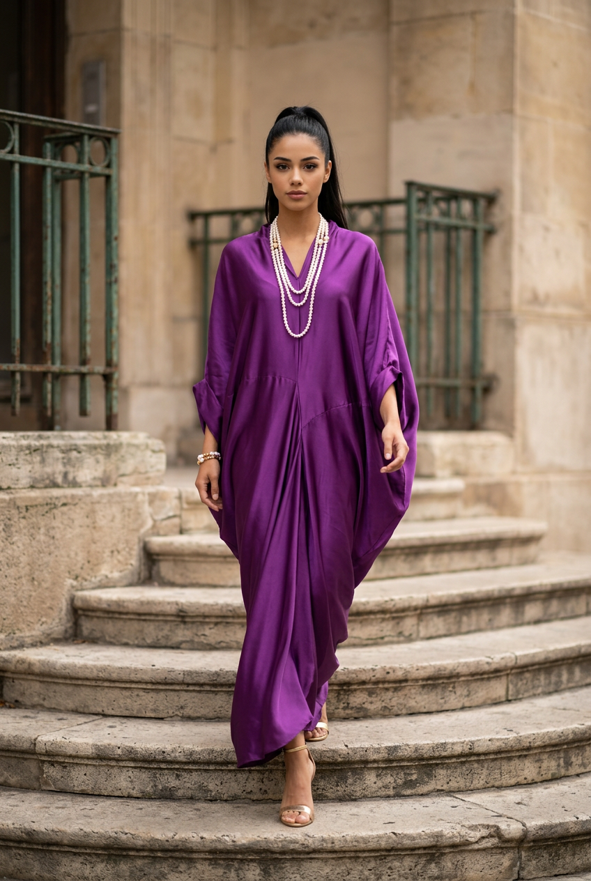 Slim Wing Kaftan (100% pure silk)