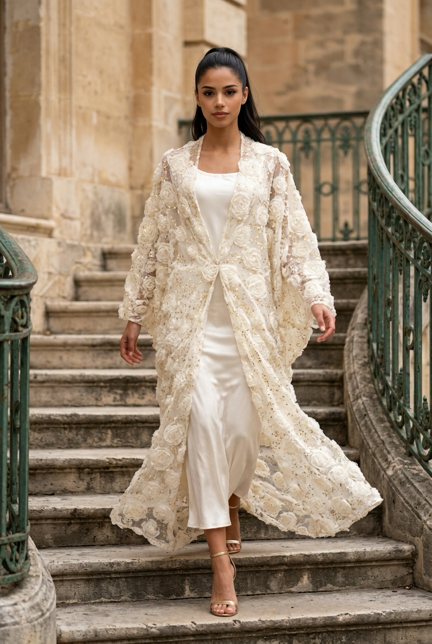 Cream Rose Fleur Kaftan